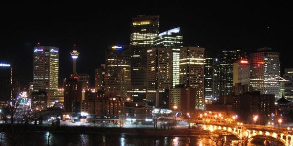 image of emergency electrician service area city of calgary at night