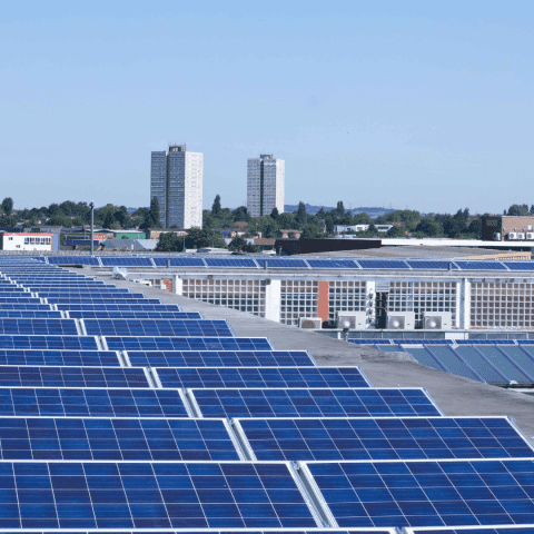 Roof-Installed Commercial Solar Panels