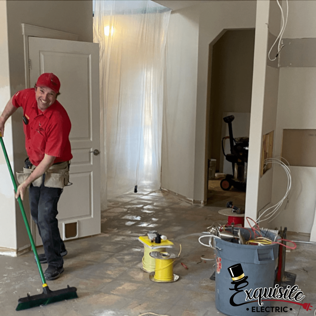 Dustin Cleaning Up after an electrical renovation Dustin Cleaning Up after an electrical renovation